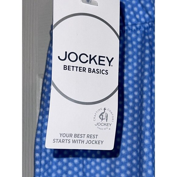 NWT JOCKEY Better Basics Womens Blue Dots Microfiber Lounge Pants Sz L - Picture 7 of 9